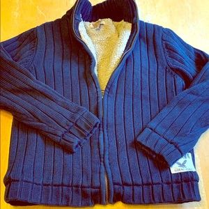 Sky Hawk heavy zip up sweater lined with fake fur